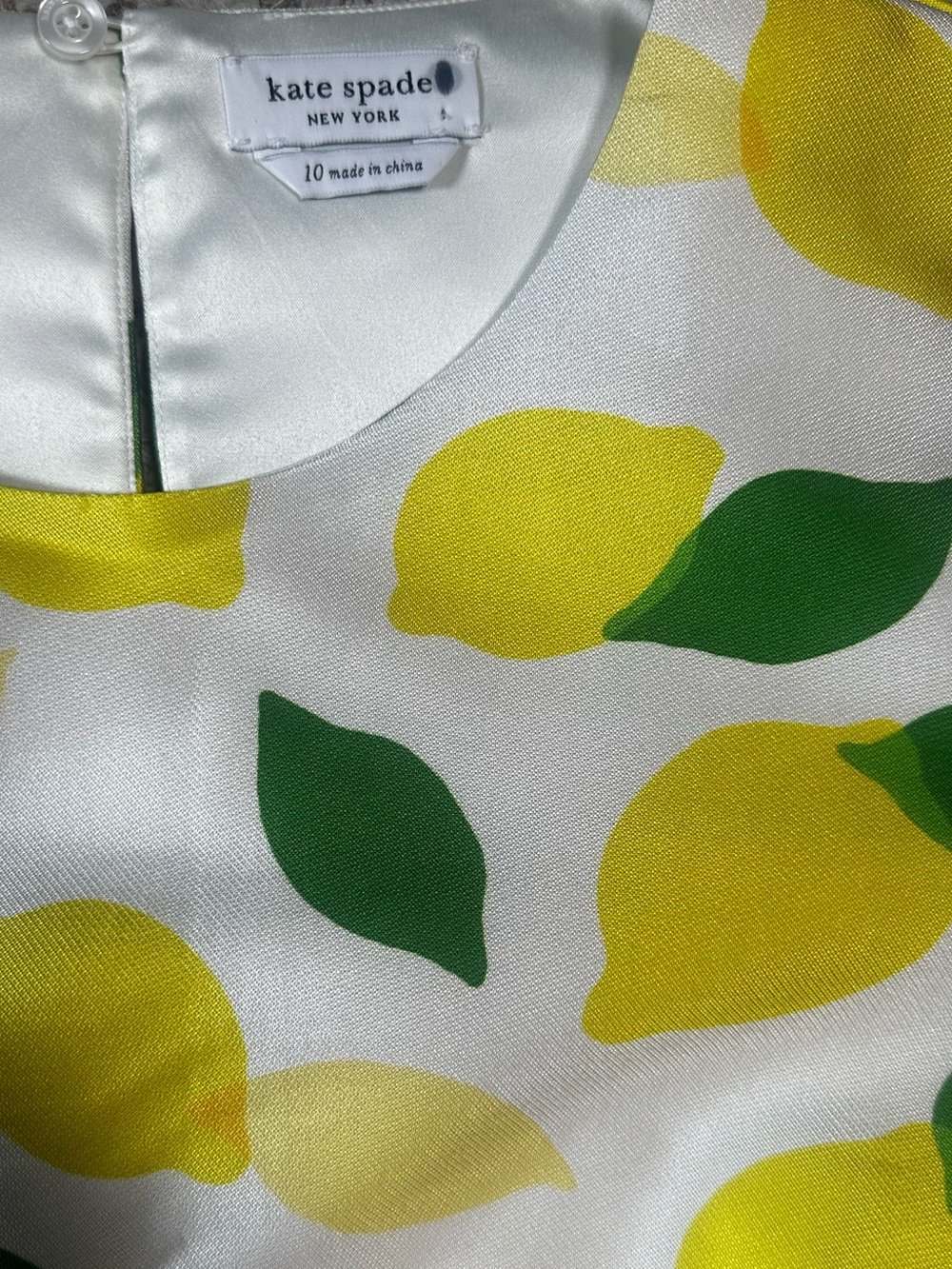 Kate Spade Cropped Sleeveless Top Lemon Print Size 10 - Picture 4 of 6